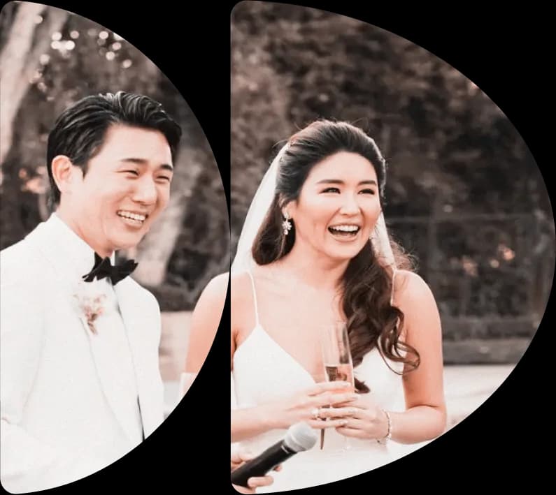 Happy wedding couple