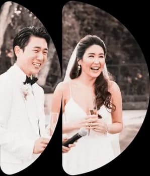 Happy wedding couple - mobile view