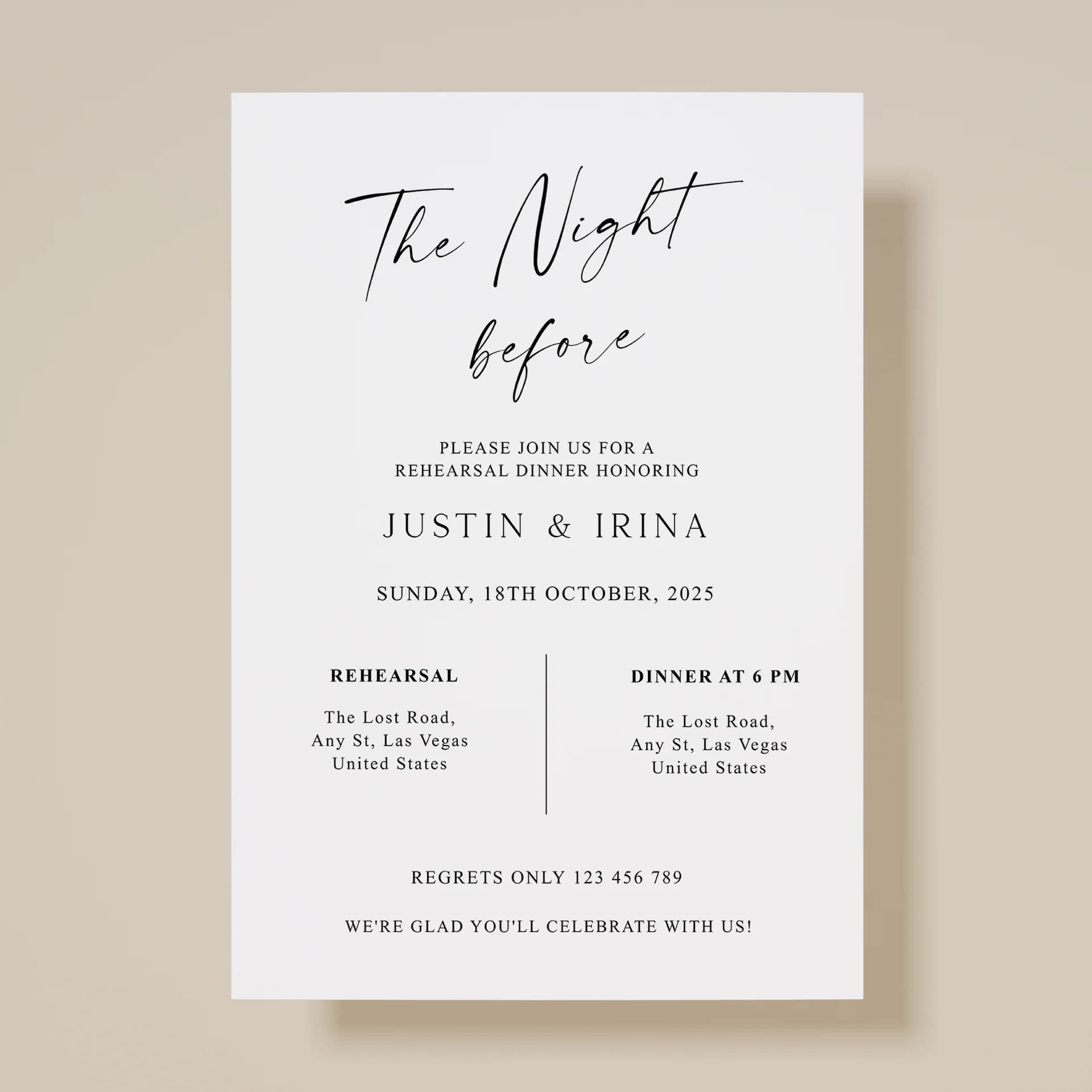 Wedding template preview