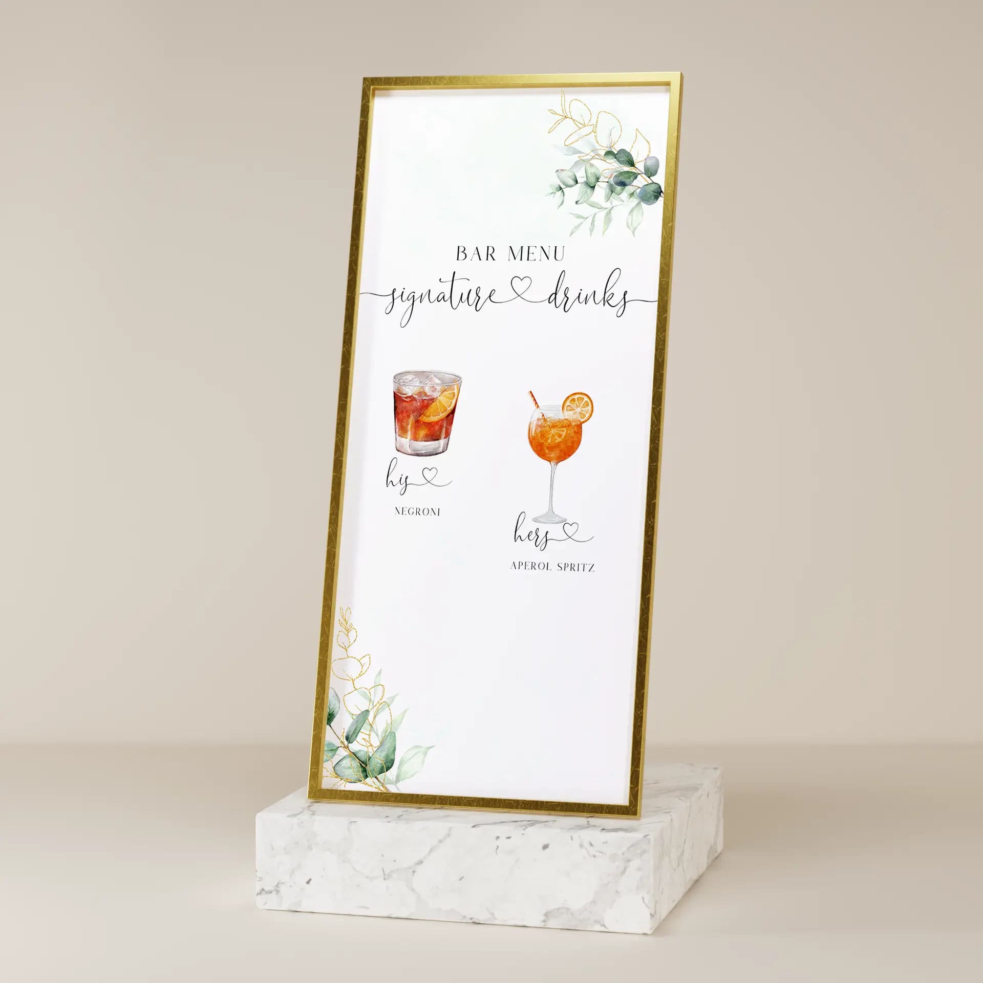 Eucalyptus Gold — Bar Menu