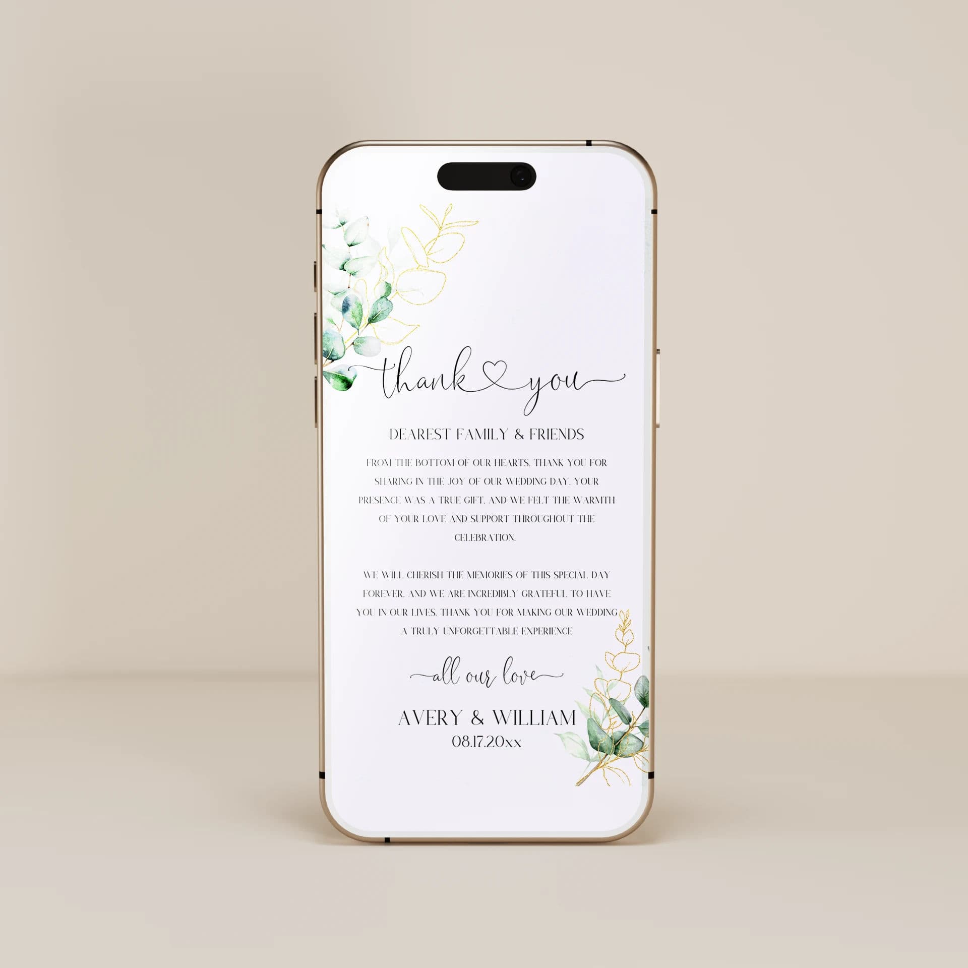 Wedding template preview