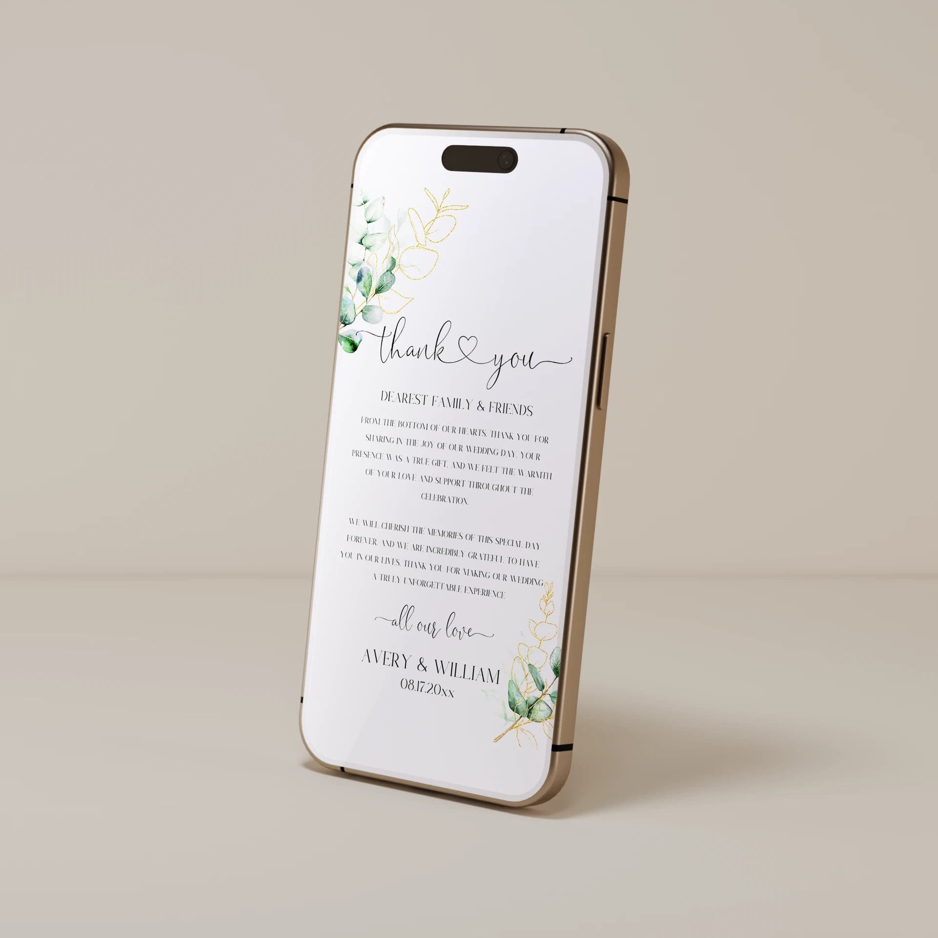 Wedding template preview
