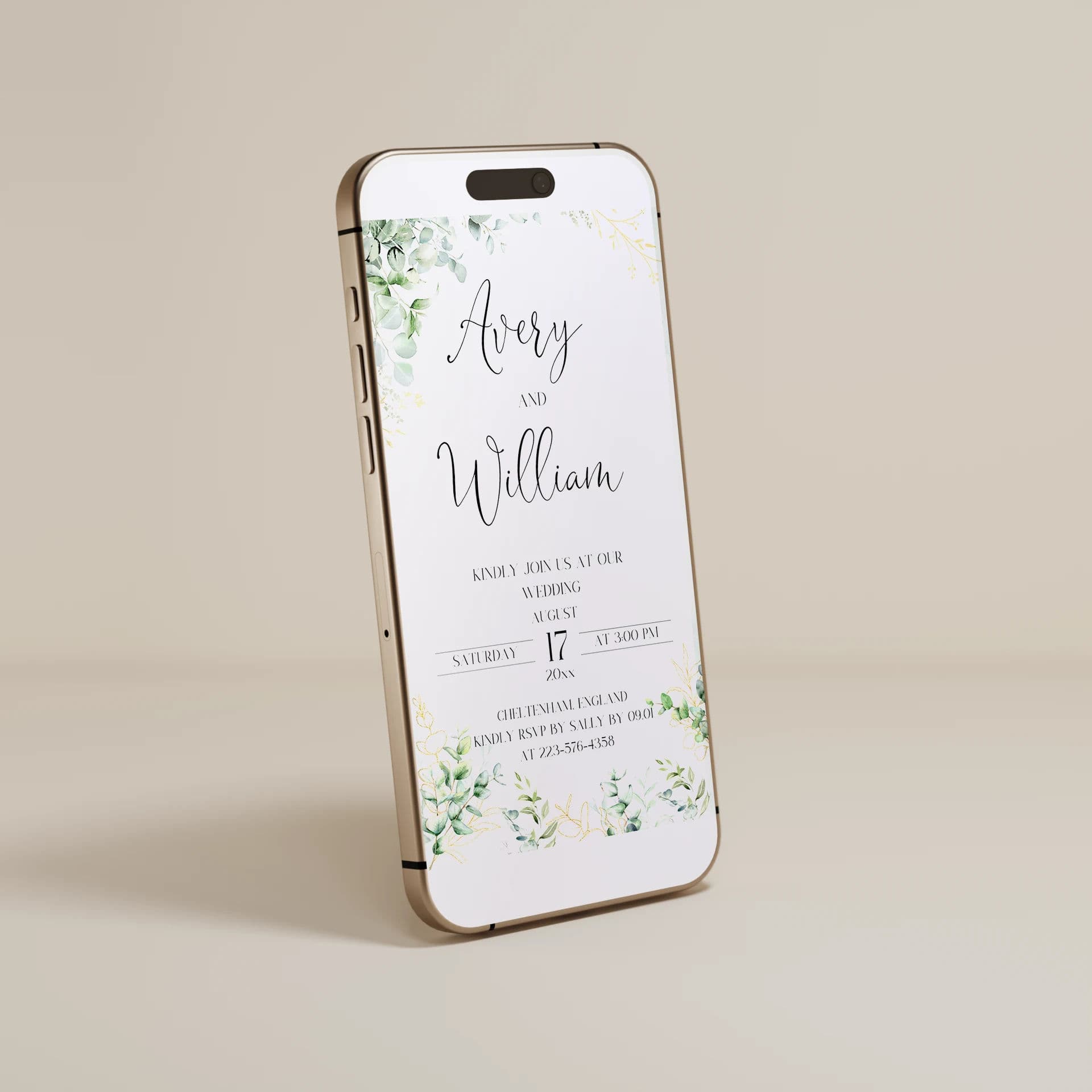 Wedding template preview