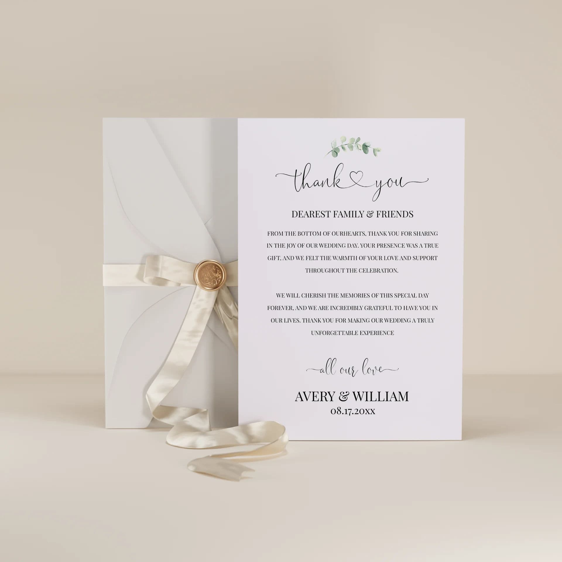 Eucalyptus Gold — Thank You Card