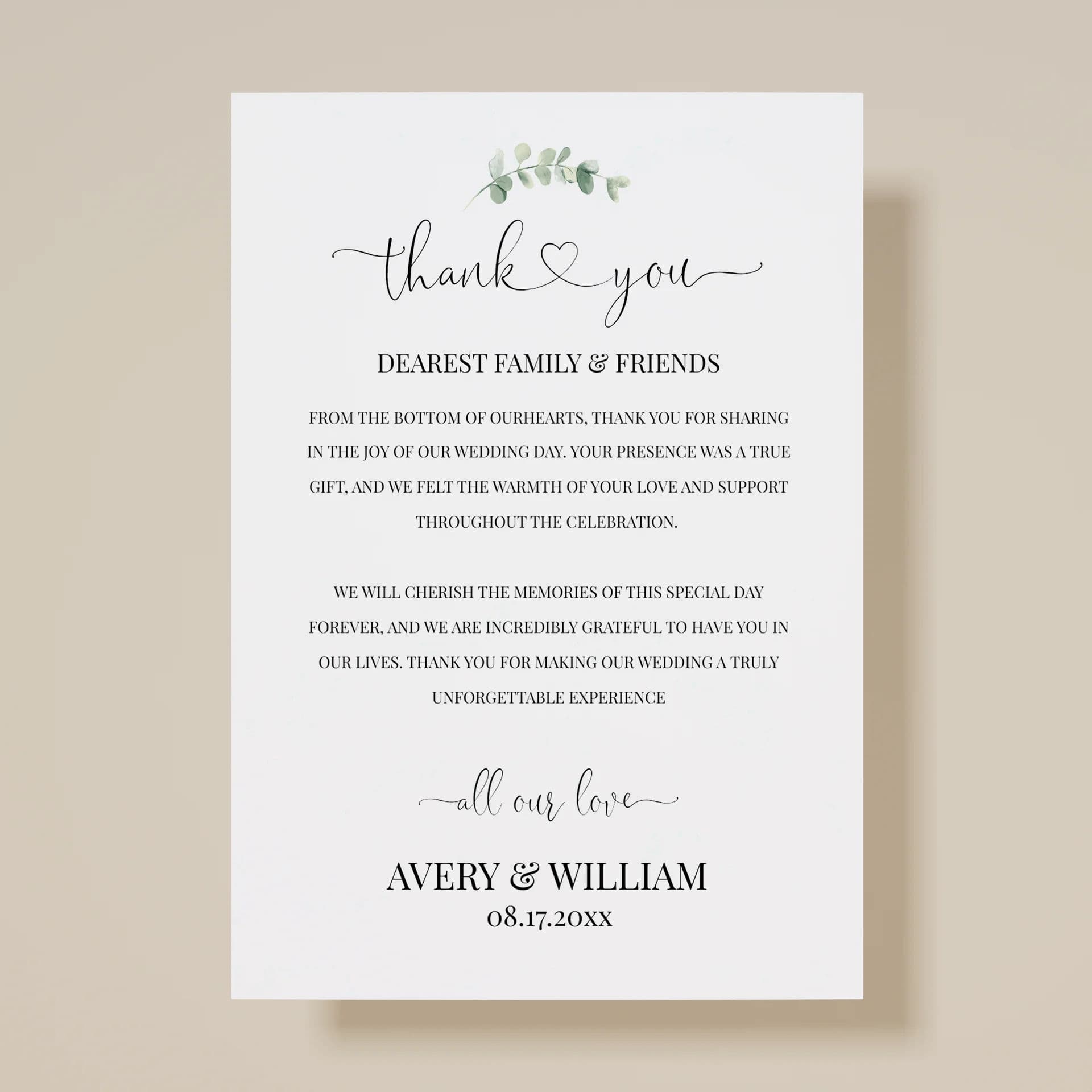 Wedding template preview