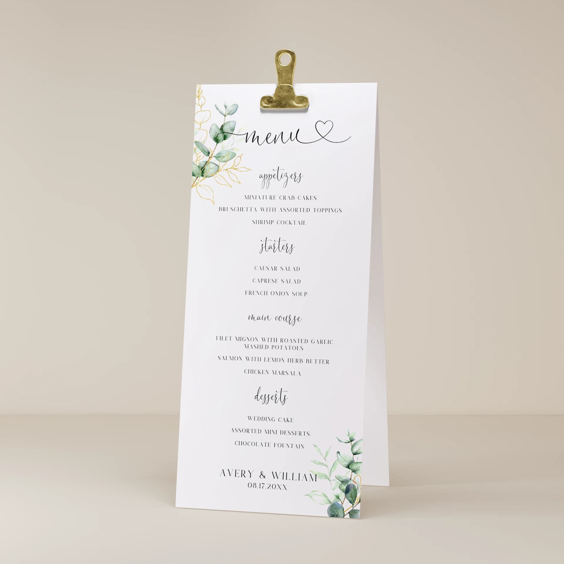 Wedding template preview
