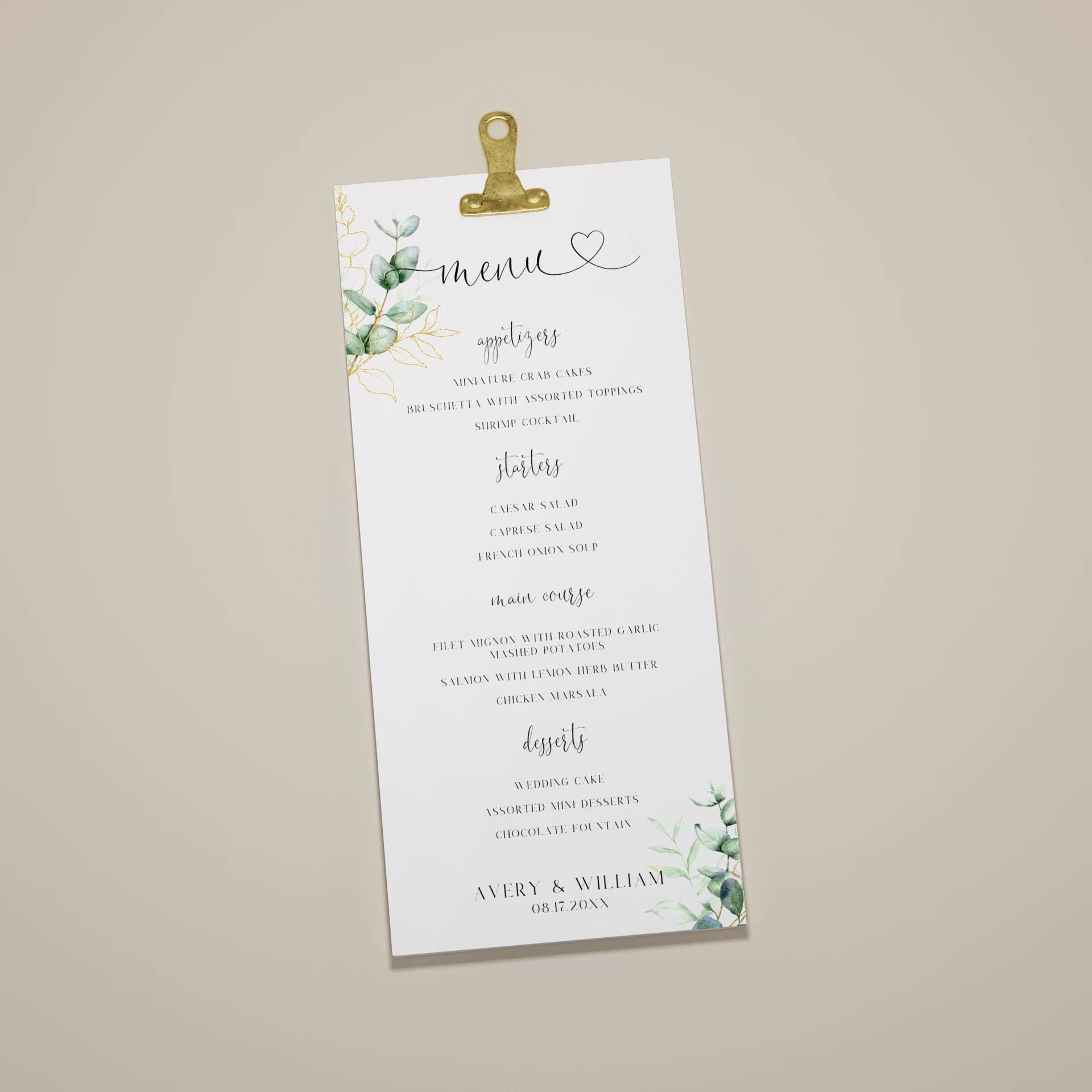 Wedding template preview