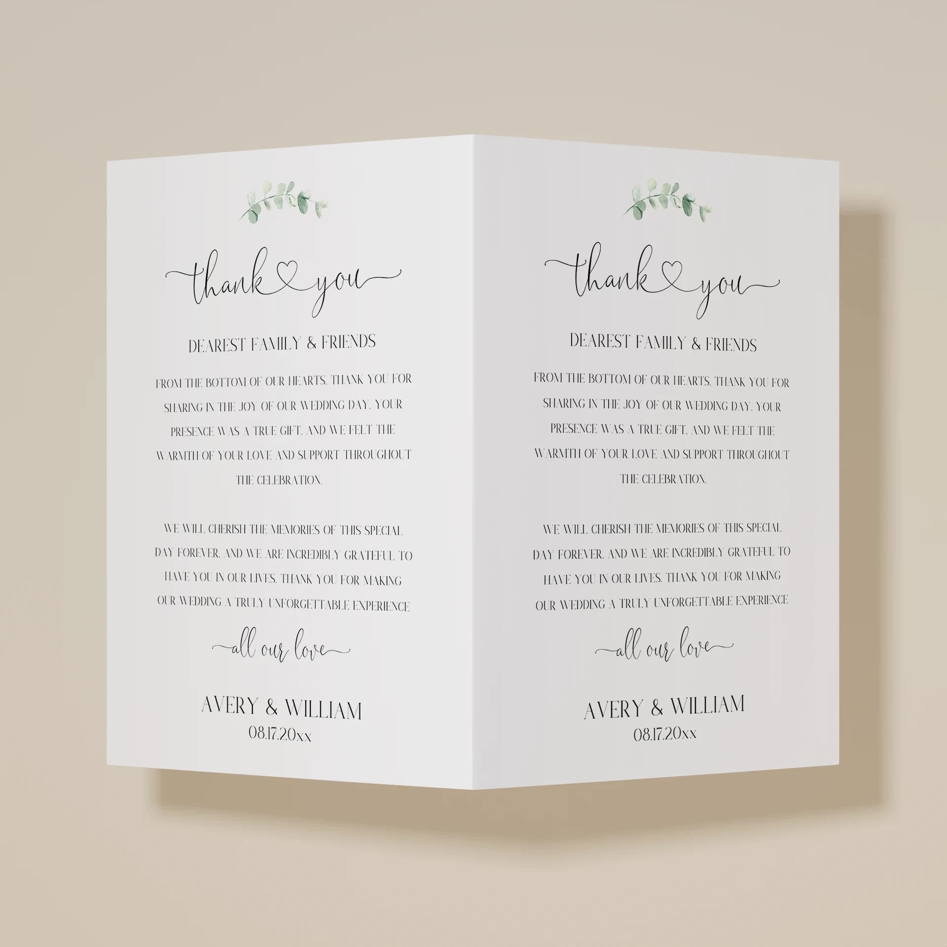 Wedding template preview