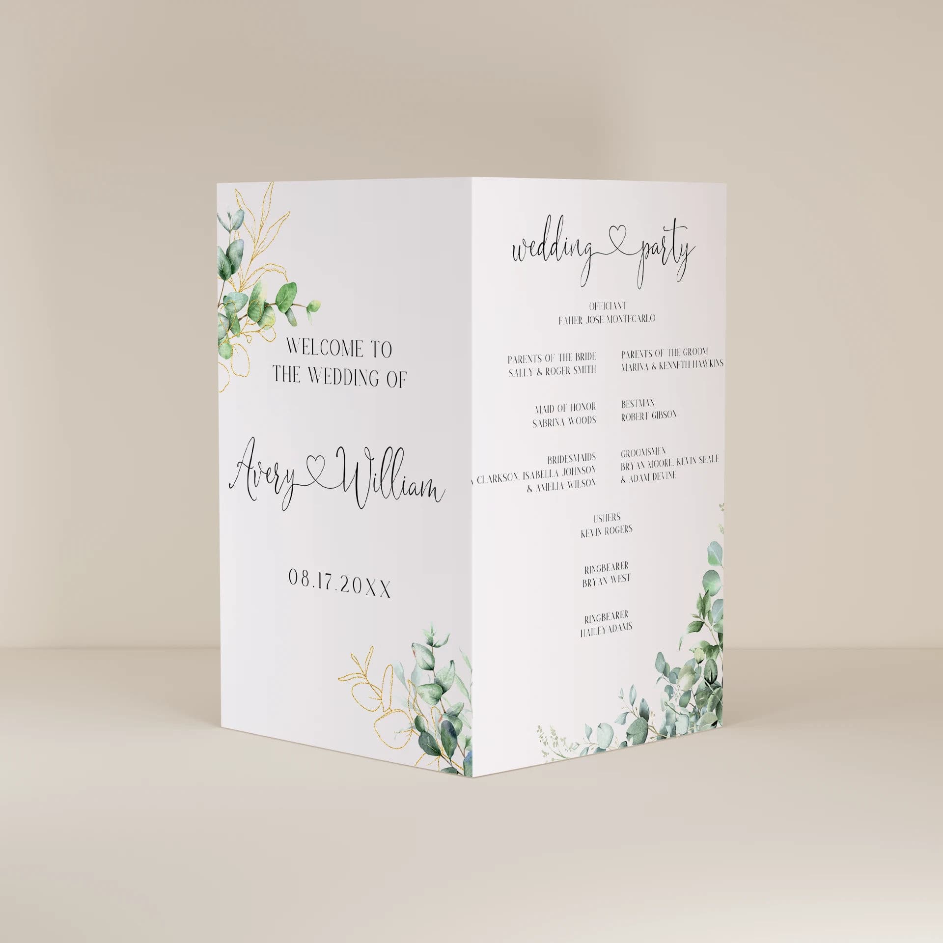 Wedding template preview