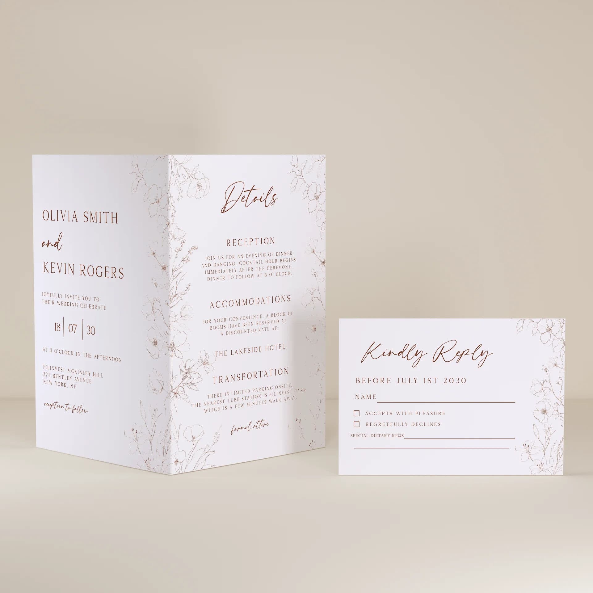 Wedding template preview