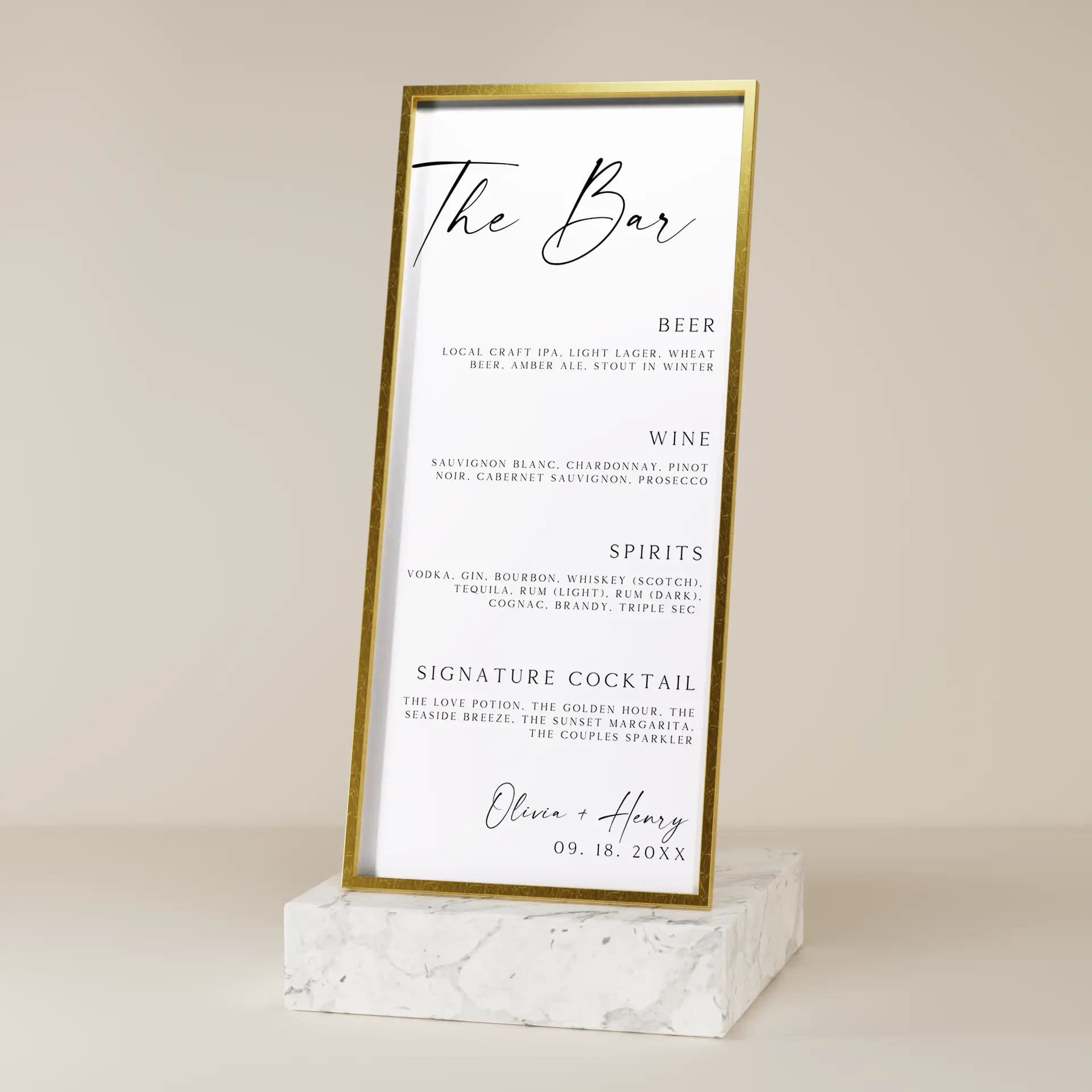 Wedding template preview