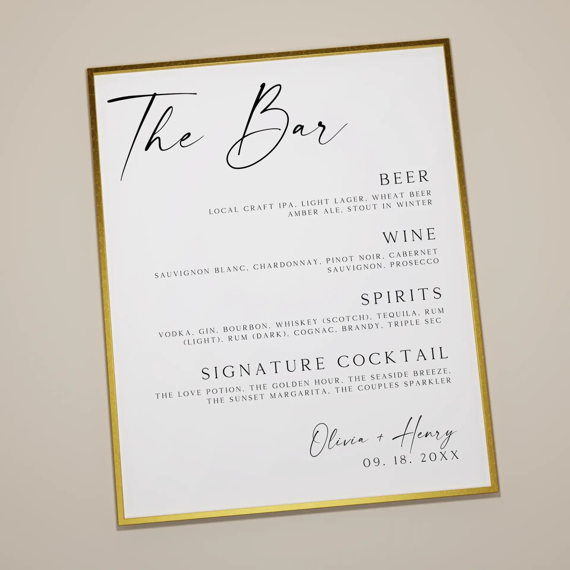 Wedding template preview