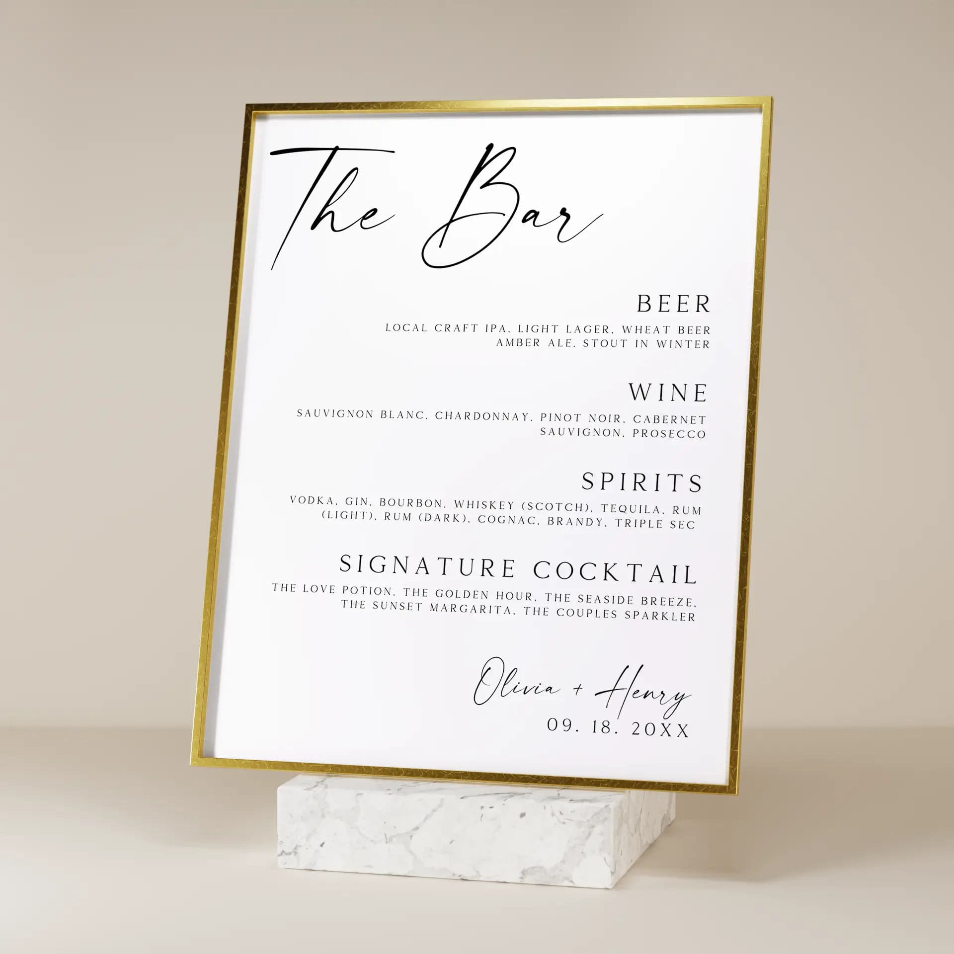 Wedding template preview