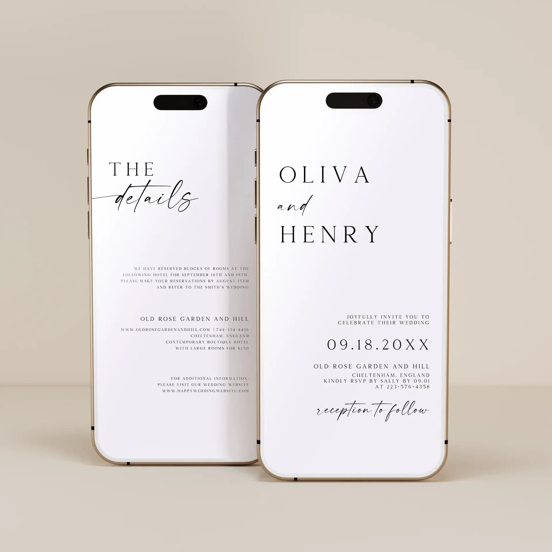 Wedding template preview