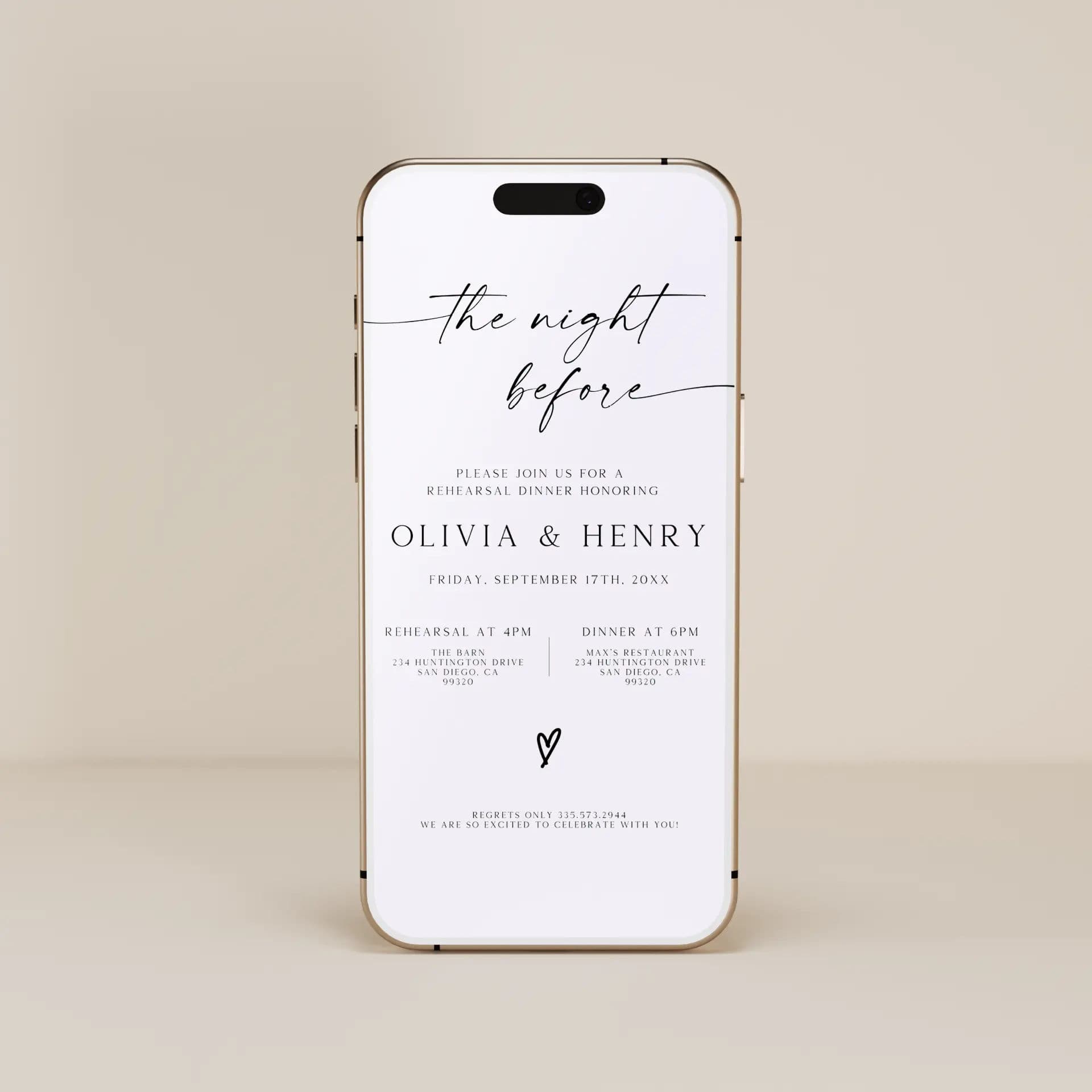 Wedding template preview