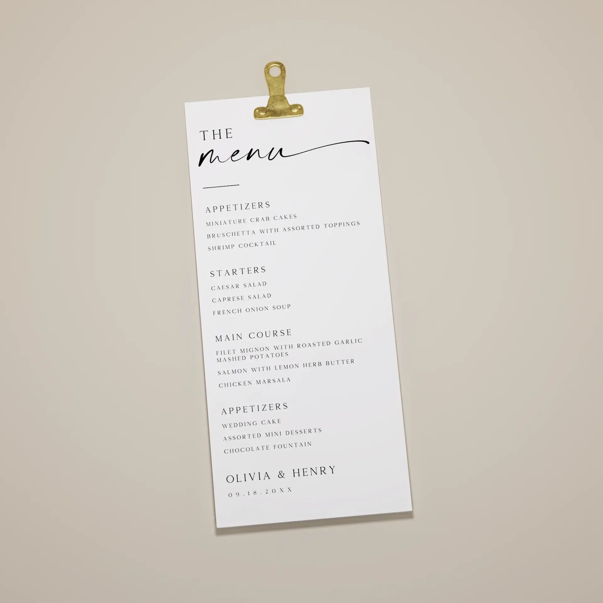 Wedding template preview
