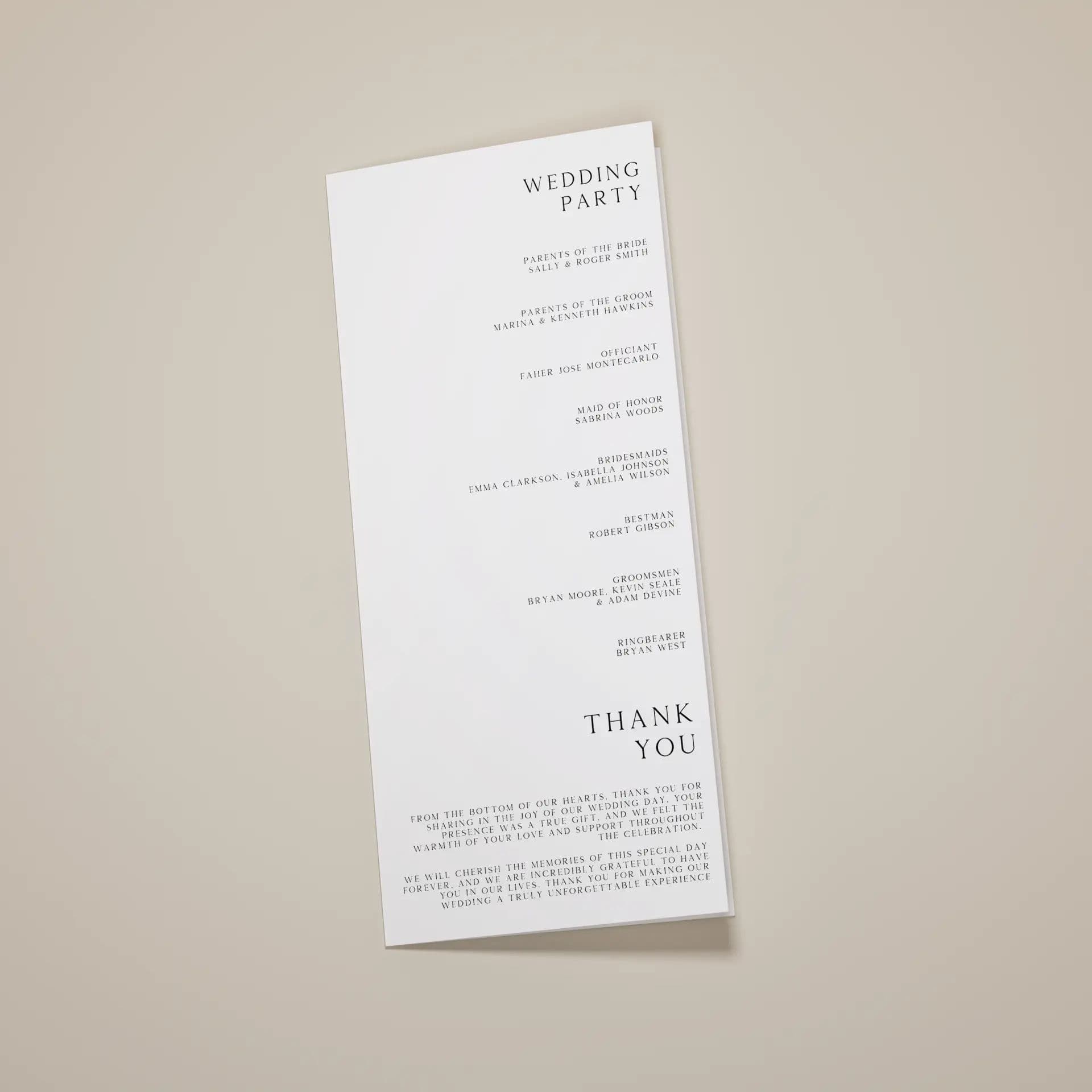 Wedding template preview