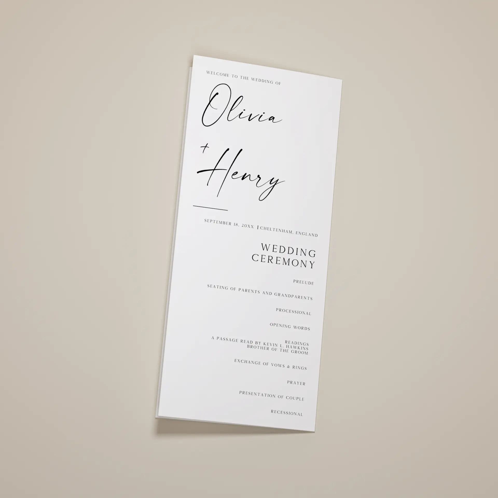 Wedding template preview